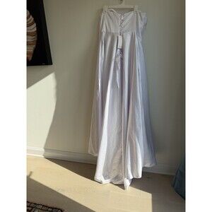 UNBRANDED White Satin Wedding Gown Strapless; Corset Back; Size 16